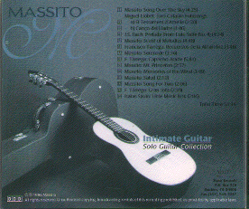 Massito's  CD - Intimate Guitar Solo Guitar Collection (Back)